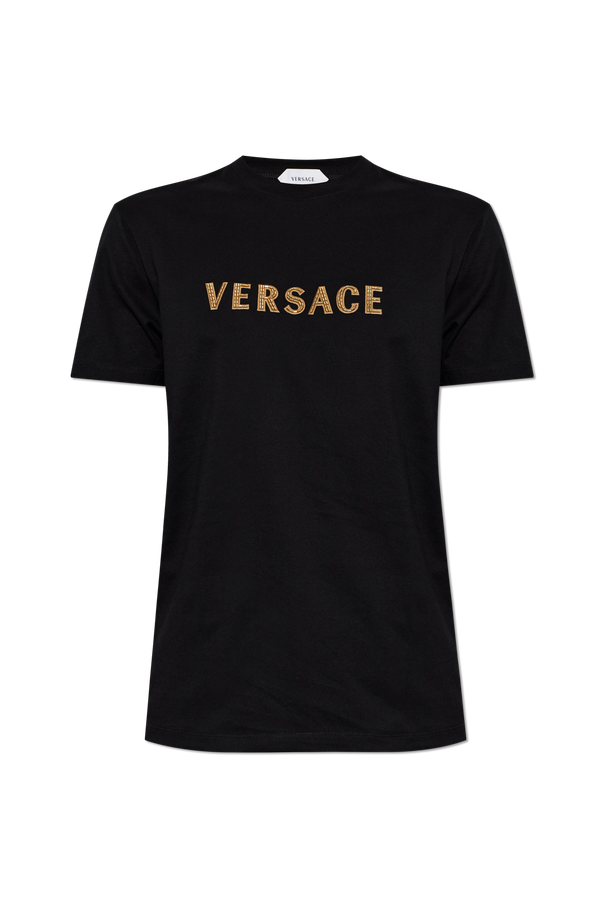 Versace Black Versace Logo T-Shirt | Men's | Vitkac